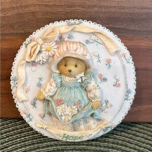 Cherished Teddies 1994 Enesco Mini Wall Plaque "Hope” -1994 Collectible Vintage.